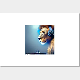 A Lion Dj Wearing A Pair Of Headphones Posters and Art